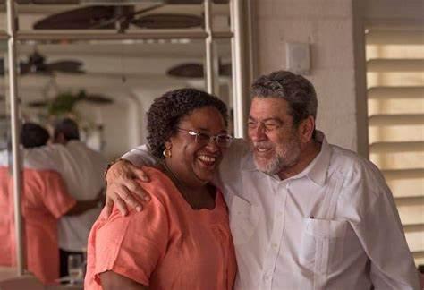 Prime Ministers Mia Mottley and Ralph Gonsalves